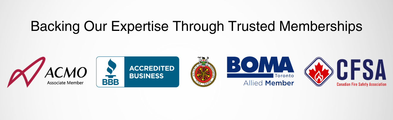 Safety Media -Backing Our Expertise Through Trusted Memberships - ACMO, BOMA, CFSA, BBB, Ontario Fire Chiefs Association